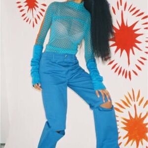 kkco Blue Slit Trouser